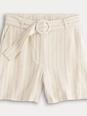 Nine West high rise Pinstripe Belted Shorts size XXL